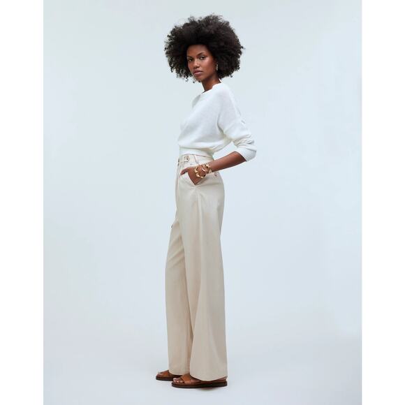 MADEWELL The Harlow Wide-Leg Pant Size 8 EUC $118 MSRP Linen Blend Harvest Moon - Picture 9 of 9